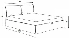 Κρεβάτι επενδυμένο LEONARDO 160x200 DIOMMI 45-826