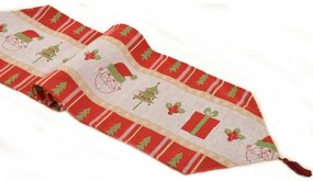 Χριστουγεννιάτικη Τραβέρσα (33x175) Silk Fashion Santa Box