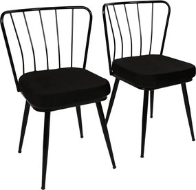 Καρέκλα 2τμχ Μαύρο YILDIZ 43x42x82