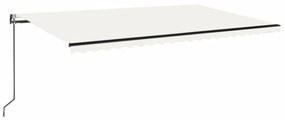 vidaXL Τέντα Αυτόματη με LED &amp; Αισθητήρα Ανέμου Κρεμ 500x350 εκ.