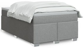 vidaXL Κρεβάτι Boxspring με Στρώμα Ανοιχτό Γκρι 120x190 εκ. Υφασμάτινο