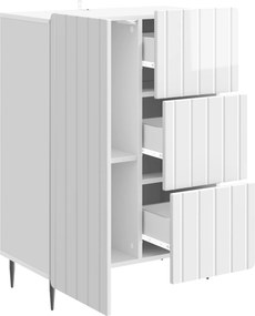 vidaXL Πλαϊνό γραφείο Γυαλιστερό Λευκό 66 x 34,5 x 91,5 εκ