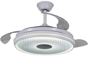 Ανεμιστήρας Οροφής Huron 102000110 Με Φως Led Και Τηλεχειριστήριο Φ105x25cm 36W White Inlight Διάμετρος 105cm