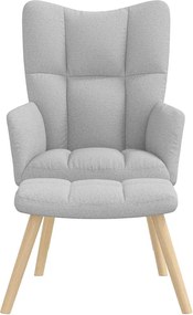 vidaXL Καρέκλα χαλάρωσης με υποπόδιο Cloud Grey Fabric