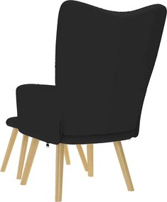 vidaXL Πολυθρόνα Relax Μαύρο Υφασμάτινη με Υποπόδιο