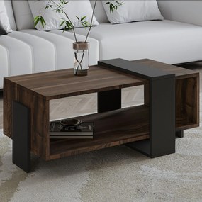 Τραπεζάκι Σαλονιού Καρυδί / Ανθρακί FRUA 90x49x40