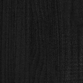 vidaXL Πλαίσιο Κρεβατιού Μαύρο 180 x 200 εκ Ξύλο Πεύκου Super King