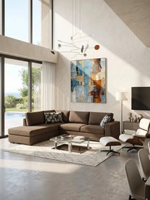 Γωνιακός καναπές Must-Δεξιά-295φ 230β εκ.-Σοκολατί