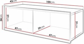 Έπιπλο τηλεόρασης Calabrini-Φυσικό-Μήκος: 100 εκ.