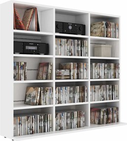 vidaXL Έπιπλο για CD Λευκό 100 x 23 x 89,5 εκ. από Επεξ. Ξύλο