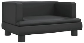 vidaXL Καναπές Παιδικός Μαύρος 60 x 40 x 30 εκ. από Συνθετικό Δέρμα
