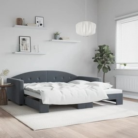 VidaXL Καναπές Κρεβάτι Συρόμενος Χωρίς Στρώμα Σκ. Γκρι 100x200 εκ.
