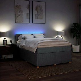 ΚΡΕΒΑΤΙ BOXSPRING ΜΕ ΣΤΡΩΜΑ ΣΚΟΥΡΟ ΓΚΡΙ 160X200 ΕΚ ΥΦΑΣΜΑΤΙΝΟ 3289808