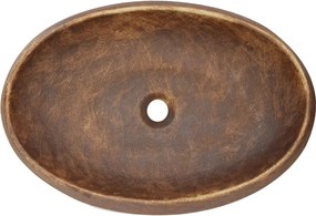 vidaXL Νιπτήρας Οβάλ Καφέ 59 x 40 x 15 εκ. Κεραμικός