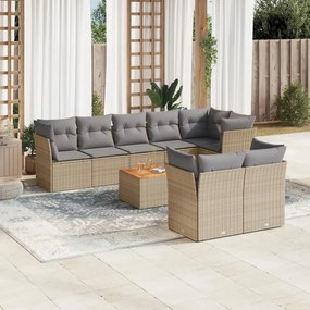 vidaXL Patio Sofa Set 8-θέσια Μικτό μπεζ και γκρι
