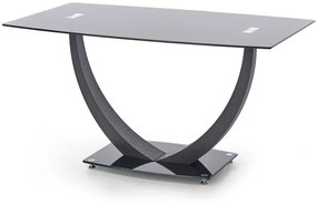 Τραπέζι Houston 114, Μαύρο, 75x80x140cm, 44 kg, Επεξεργασμένο γυαλί, Μέταλλο | Epipla1.gr