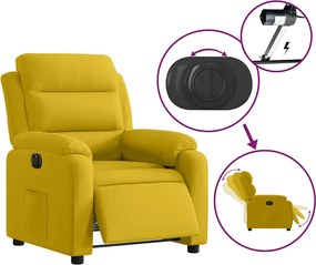 vidaXL Πολυθρόνα Ανακλινόμενη Ηλεκτρική Κίτρινη Βελούδινη