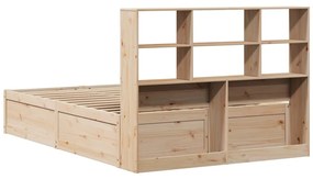 vidaXL Σκελετός Κρεβατιού Χωρίς Στρώμα 150x200 εκ Μασίφ Ξύλο Πεύκου
