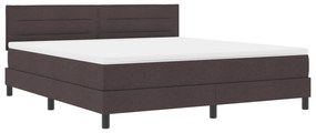 vidaXL Κρεβάτι με Στρώμα Σπαστό Σκούρο Καφέ 180x200 εκ. Ύφασμα