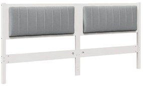 vidaXL Ταπετσαρισμένο κεφαλάρι Λευκό 180 cm Στερεά ξυλεία πεύκου