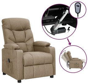 vidaXL Πολυθρόνα Ανακλινόμενη Ηλεκτρική Taupe Υφασμάτινη