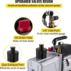 VEVOR Vacuum Pump Double Stage 12CFM  340 L/min Inlet port 1/4