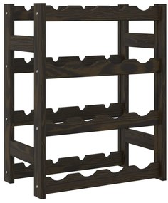 vidaXL Ραφιέρα Κρασιών για 16 Μπουκάλια Μαύρο από Μασίφ Ξύλο Πεύκου