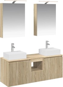 vidaXL Σετ Ντουλαπιών Μπάνιου 5 pcs Sonoma Δρυς Επεξεργασμένο Ξύλο