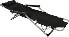 Ξαπλώστε ξαπλώστρα Aktive πολυεστέρας 600D Χάλυβας Μαύρο 177 x 47 x 34 cm