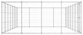Κλουβί Σκύλου Εξωτερικού Χώρου 33,88 μ² από Γαλβανισμένο Χάλυβα - Ασήμι