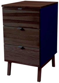 Συρταριέρα Γραφείου Luka 3 LUKAWTDWAL15 41x50x75cm Walnut-Navy Blue