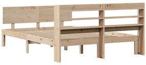 vidaXL Πλαίσιο Κρεβατιού με Κεφαλάρι 140x200 εκ. από Μασίφ Ξύλο Πεύκου