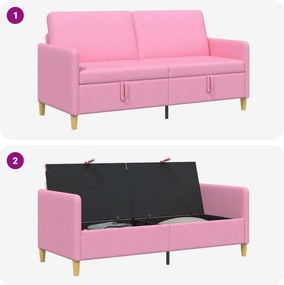 vidaXL Καναπές με Αποθήκευση Ροζ 172 x 78 x 87 εκ Πολυεστέρας