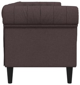 vidaXL Καναπές Τριθέσιος Chesterfield Σκούρο Καφέ Υφασμάτινος