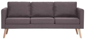 vidaXL Καναπές Τριθέσιος Χρώμα Taupe Υφασμάτινος