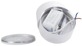 GloboStar OMEGA-S 60298 Επιφανειακό LED Spot Downlight Φ10cm 12W 1560lm 36° AC 220-240V IP20 Φ10 x Υ10.5cm - Στρόγγυλο - Λευκό - Φυσικό Λευκό 4500K - Bridgelux COB - 5 Years Warranty - 60298