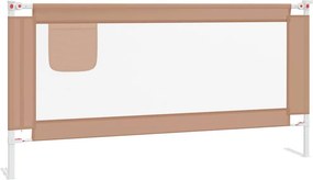 vidaXL Μπάρα Κρεβατιού Προστατευτική Taupe 180 x 25 εκ. Υφασμάτινη