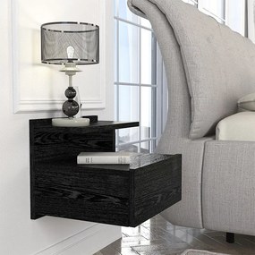 Κομοδίνο επιτοίχιο Mislina Megapap χρώμα sencron black 40x33,2x32εκ.