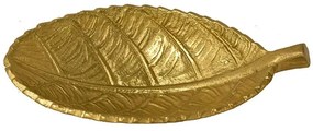 Διακοσμητική Πιατέλα Φύλλο 00.07.74003 20x11,5cm Gold Αλουμίνιο