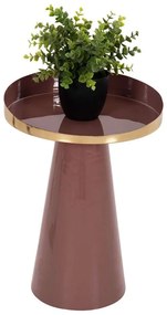 Τραπέζι Βοηθητικό Latur HM4250.06 Φ30,5x39-42cm Brown-Red-Gold Metal