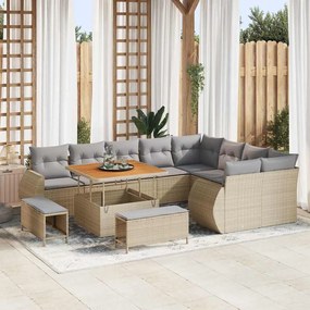 vidaXL Σετ Καναπέ Κήπου 12 pcs Μπεζ συνθετικό ρατάν