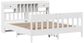 vidaXL Σκελετός Κρεβ. Χωρίς Στρώμα Λευκό 180x200 εκ Μασίφ Πεύκο