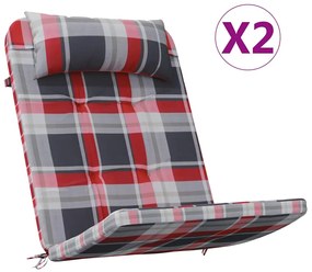 vidaXL Σκακιέρα με μαξιλάρι 2 pcs Κόκκινο καρό μοτίβο
