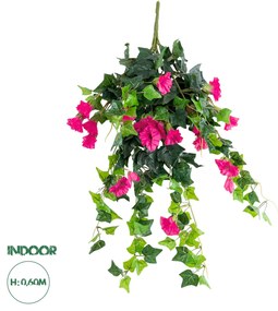 GloboStar® Artificial Garden BOUGAINVILLEA HANGING BRANCH 20240 Τεχνητό Διακοσμητικό Κρεμαστό Φυτό Μπουκαμβίλια Υ60cm