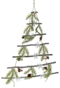 Χριστουγεννιάτικο διακοσμητικό δέντρο με ξύλα 48x5x70εκ