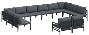 vidaXL Σετ Καναπέ Κήπου 12 pcs Ανθρακί Ατσάλι
