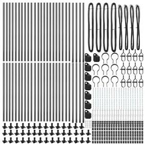 vidaXL Στύλος Περιφράξεων 52 pcs Ασημί Μέγεθος: 3.2 x 3.2 x 110 εκ.