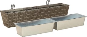 vidaXL Ραφήνα 2 pcs 80 x 17 x 17 εκ Μέταλλο