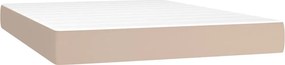 vidaXL Κρεβάτι Boxspring με Στρώμα Καπουτσίνο 140x200εκ.από Συνθ.Δέρμα