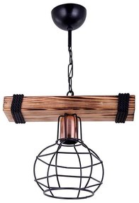 Φωτιστικό οροφής PWL-1033 pakoworld Ε27 καρυδί-μαύρο 28.5x15x50εκ